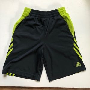 Adidas Kids Size 8 Black and Neon Green Shorts